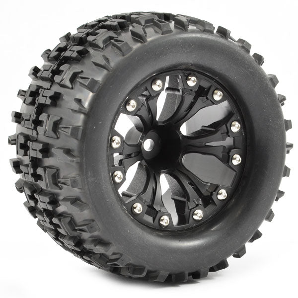 FASTRAX R/C PRODUCTS - FASTRAX 1:10 MT JIGSAW MOUNTED
6-SPOKE BLACK 1/2 OFFSET (PR) - FAST1212B