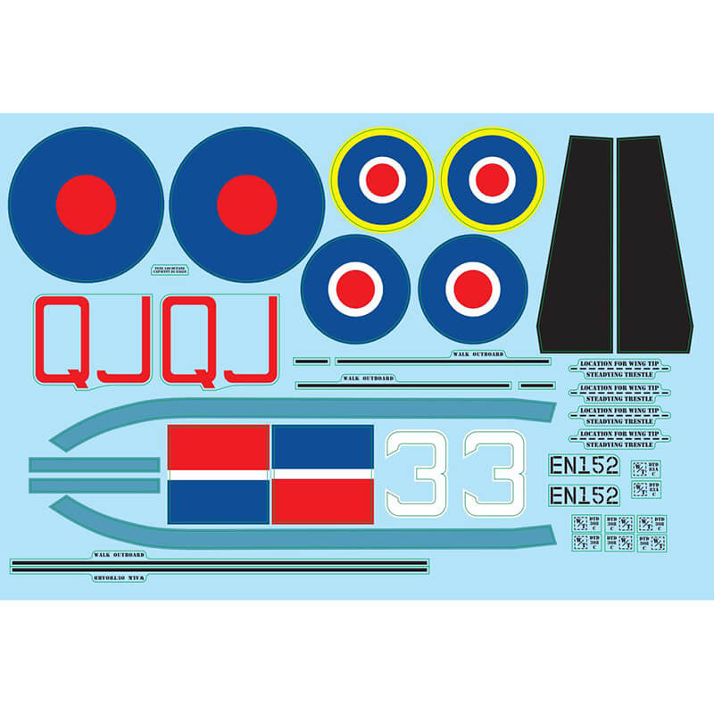 XFLY MODEL - XFLY SUPERMARINE SPITFIRE MKIX
DECAL SHEET - BROWN - XF123B-11