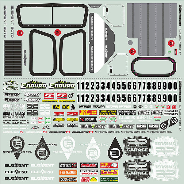 ELEMENT RC BY ASSOC. ELECTRICS - ELEMENT RC ENDURO ECTO DECAL
SHEET - EL42163