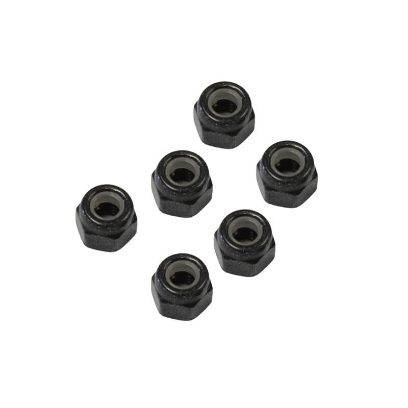 FTX - NYLON NUT M4 (6PC) - BLACK - FTX-N004BK