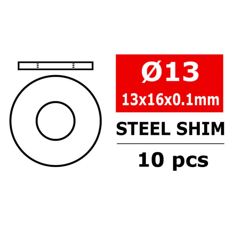 CORALLY - STEEL METRIC SHIM
13X16X0.1MM 10 PCS - C-3301-13-16-01