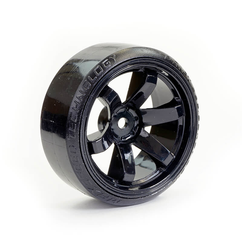 FASTRAX R/C PRODUCTS - FASTRAX 1/10 STREET/DRIFT TYRE
6-SPOKE WHEEL (6MM OFFSET) - FAST0086BK