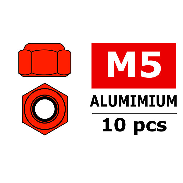CORALLY - TEAM ALUMINIUM NYLSTOP
NUT M5 RED 10 PCS - C-3106-50-5