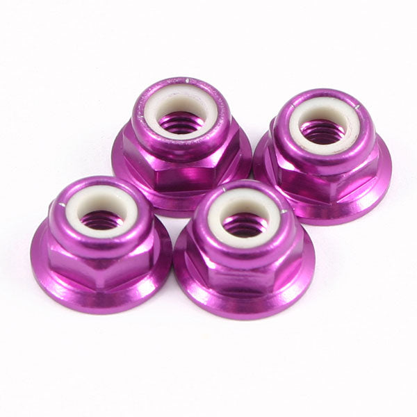 FASTRAX R/C PRODUCTS - M4 PINK FLANGED ALUMINIUM
LOCKNUTS 4PCS - FTM4PF