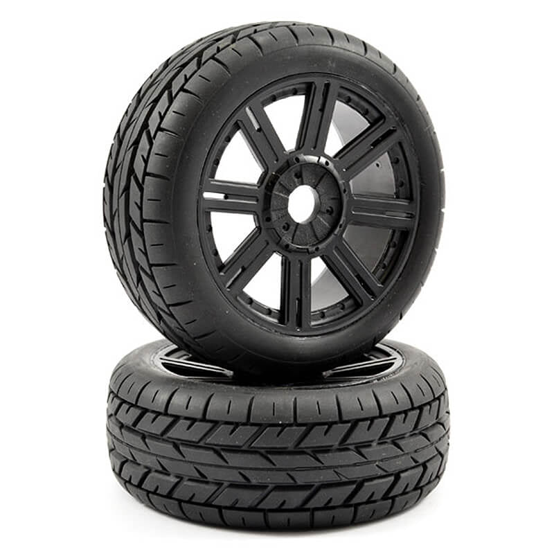 FASTRAX R/C PRODUCTS - FASTRAX 1:8 EAGLE TREAD
MOUNTED ON 8-SPOKE BLACK (PR) - FAST1015B