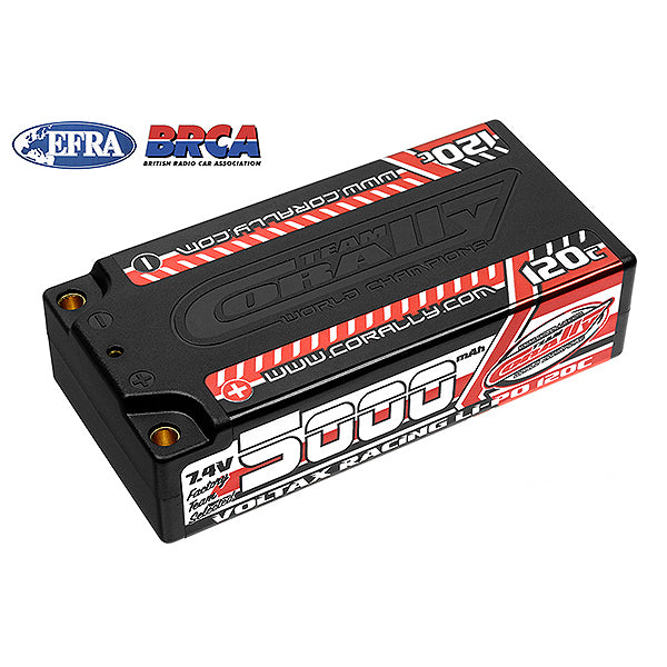 CORALLY - VOLTAX 120C LIPO BATTE
RY 5000MAH 7.4V SHORTY 2S 4MM - C-49505