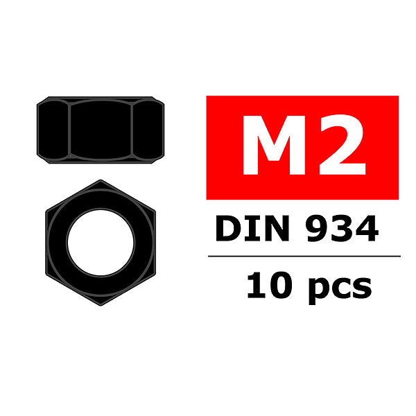 CORALLY - TEAM STEEL NUT M2
BLACK COATED 10 PCS - C-3103-20-6