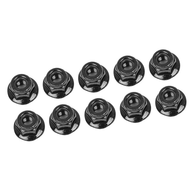 CORALLY - STEEL NYLSTOP NUT M4
FLANGED/SERRATED - BLACK (10) - C-3102-50-6