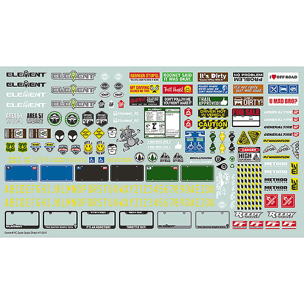 ELEMENT RC BY ASSOC. ELECTRICS - ELEMENT RC ELEMENT SCALE DECAL
SHEET - EL42148