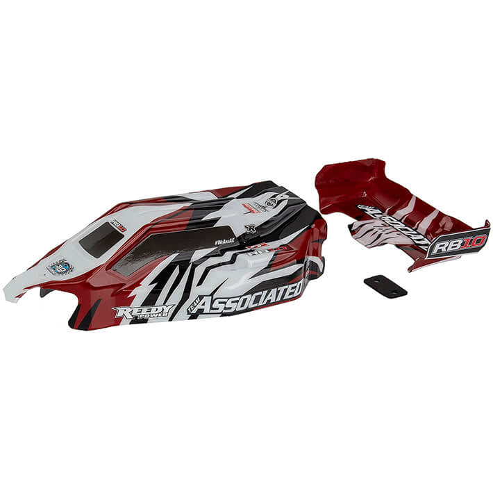 ASSOCIATED ELECTRICS - TEAM ASSOCIATED RB10 RTR BODY
& WING RED - AS72020