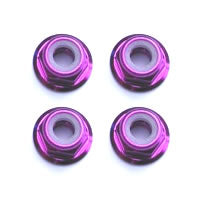 FASTRAX R/C PRODUCTS - FASTRAX M3 PURPLE FLANGED
LOCKNUTS (4PCS) - FTM3PF