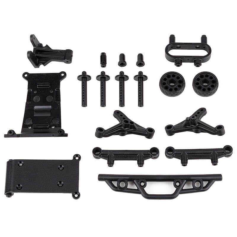 ASSOCIATED ELECTRICS - ASSOCIATED REFLEX 14MT BUMPER,
WHEELIE BAR, BODY MOUNT SET - AS21621