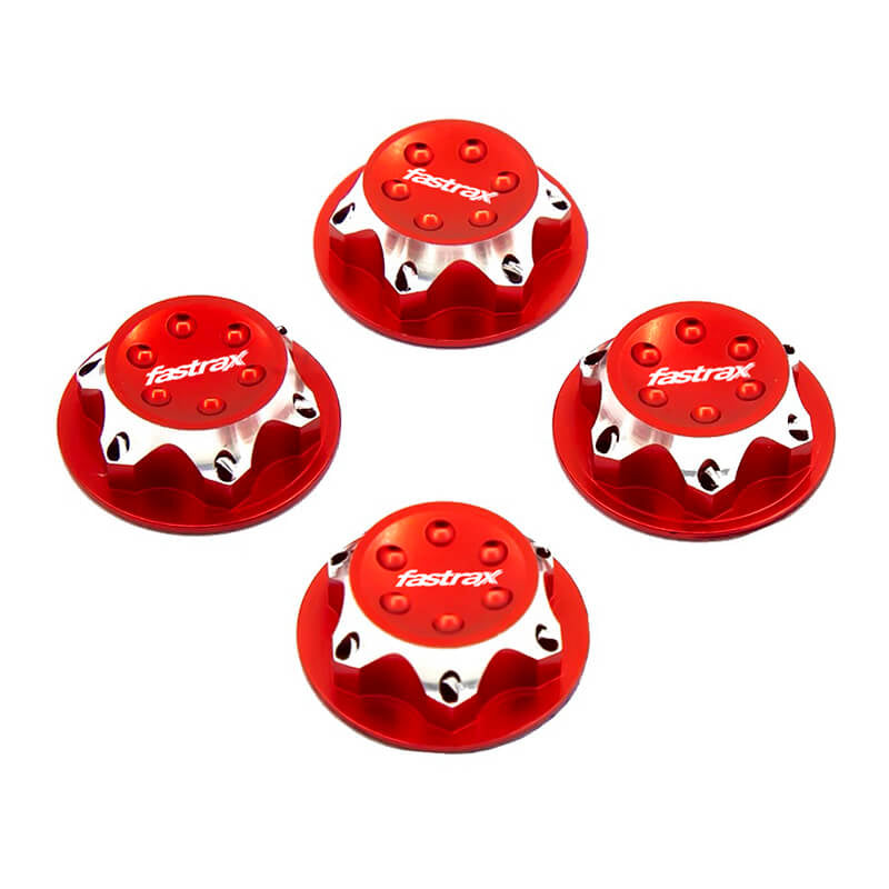 FASTRAX R/C PRODUCTS - FASTRAX ANTIDUST 17MM SERRATED
ALUMINUM WHEEL NUTS (4) - RED - FAST924R