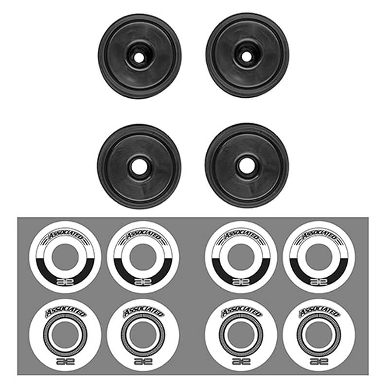 ASSOCIATED ELECTRICS - TEAM ASSOCIATED RC10F6 CLASSIC
WHEEL SET, BLACK - AS8696