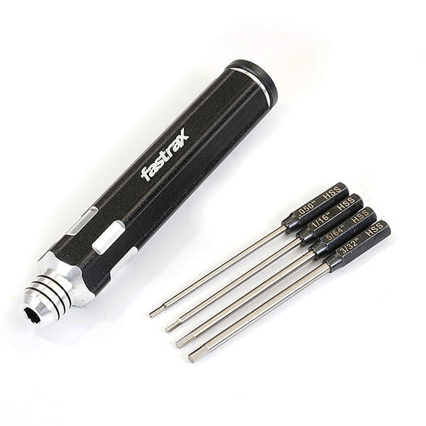 FASTRAX R/C PRODUCTS - INTERCHANGEABLE HEX DRIVER SET
.050"/1/16/5/64/3/32 Imperial - FAST619