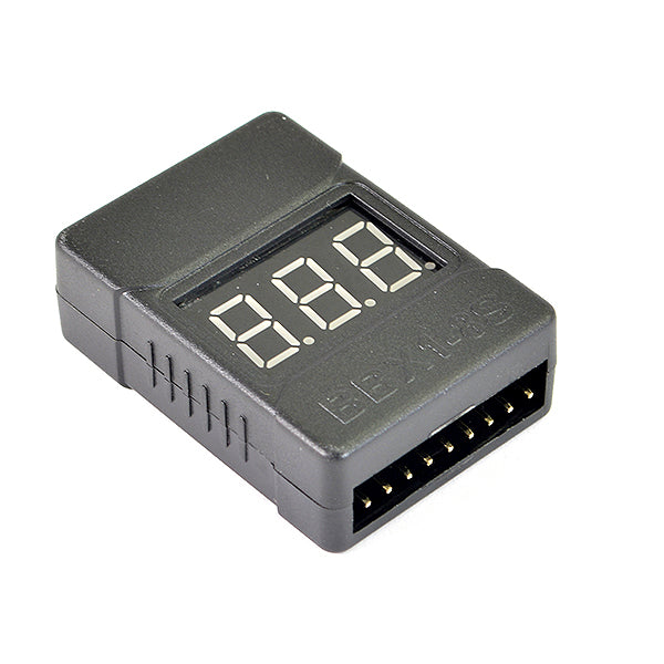 ETRONIX - 1-8S LIPO BATTERY
CASED VOLTAGE METER w/ALARM - ET0239A