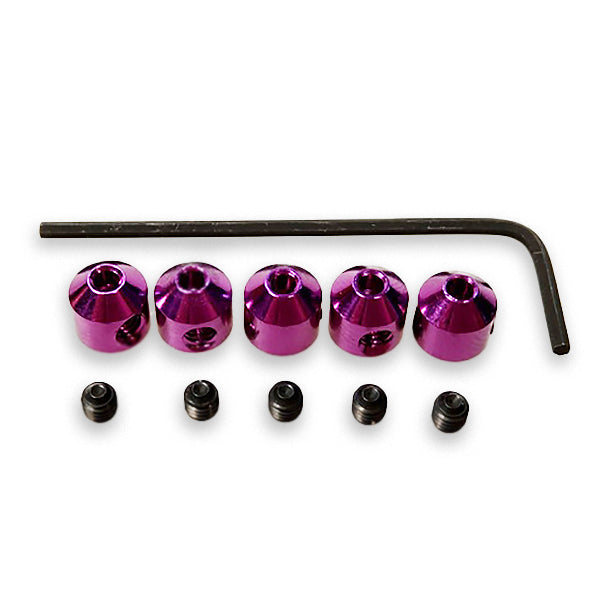 FASTRAX R/C PRODUCTS - ALUMINIUM COLLETS (5) PURPLE
w/SCREWS & WRENCH - FAST34PU