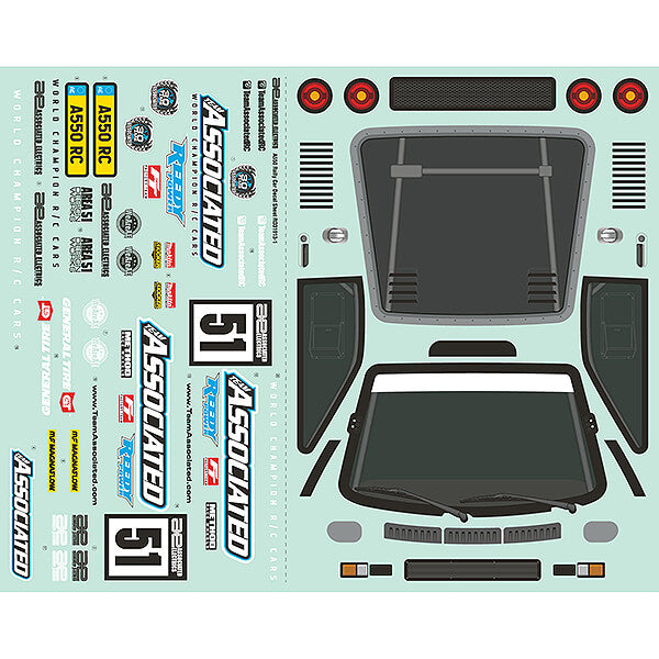 ASSOCIATED ELECTRICS - TEAM ASSOCIATED APEX 2 SPORT
RALLY A550 DECAL SHEET - AS31913