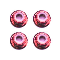 FASTRAX R/C PRODUCTS - FASTRAX M3 RED FLANGED
LOCKNUTS (4PCS) - FTM3RF