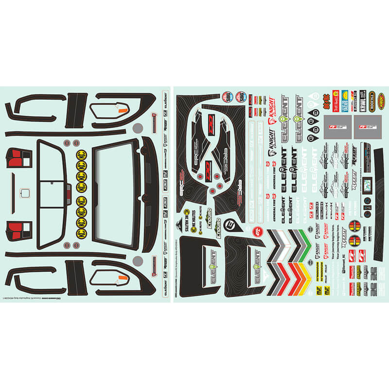 ELEMENT RC BY ASSOC. ELECTRICS - ELEMENT RC ENDURO KNIGHTWALKER
BODY DECAL SHEET - EL42280