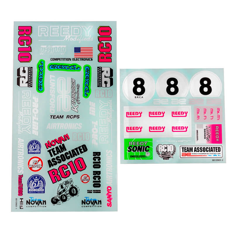 ASSOCIATED ELECTRICS - TEAM ASSOCIATED RC10 BK DECAL
SHEET - AS6757