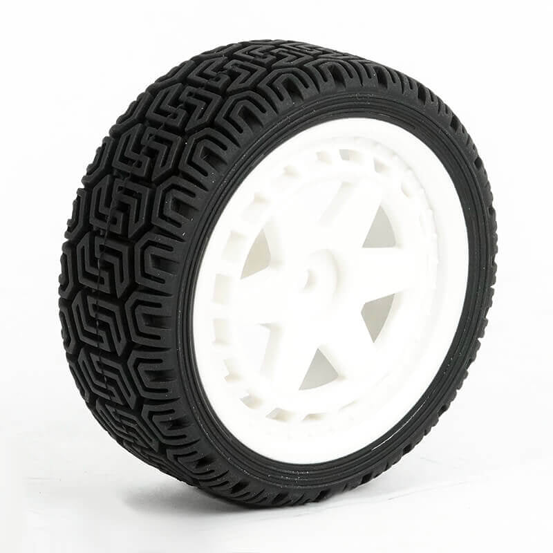 FASTRAX R/C PRODUCTS - FASTRAX 1/10 'GEOMETRIC' RALLY
TYRES/6-SPOKE WHITE WHEELS (4) - FAST1361W
