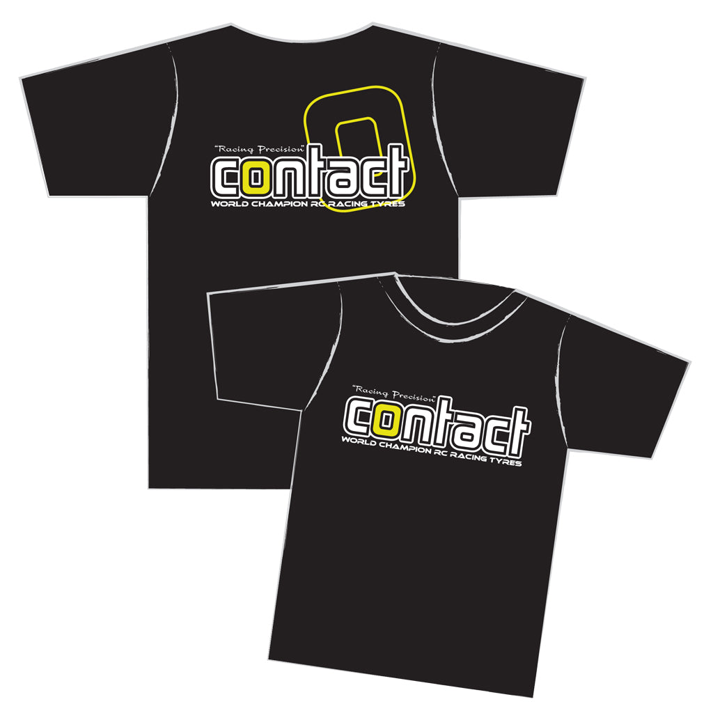 Contact RC - XL Black T-Shirt - Item No. J001XL (Teamwear Clothing)