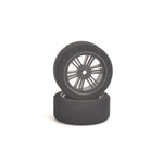Contact - 1/10 RC Electric Touring Car (Shore 32sh JAP Extra Soft) CARBON BLACK Foam Wheels & Tyres / Tires - (2pcs) J13273 (JAP=offering excellent wear characteristics on Tarmac)