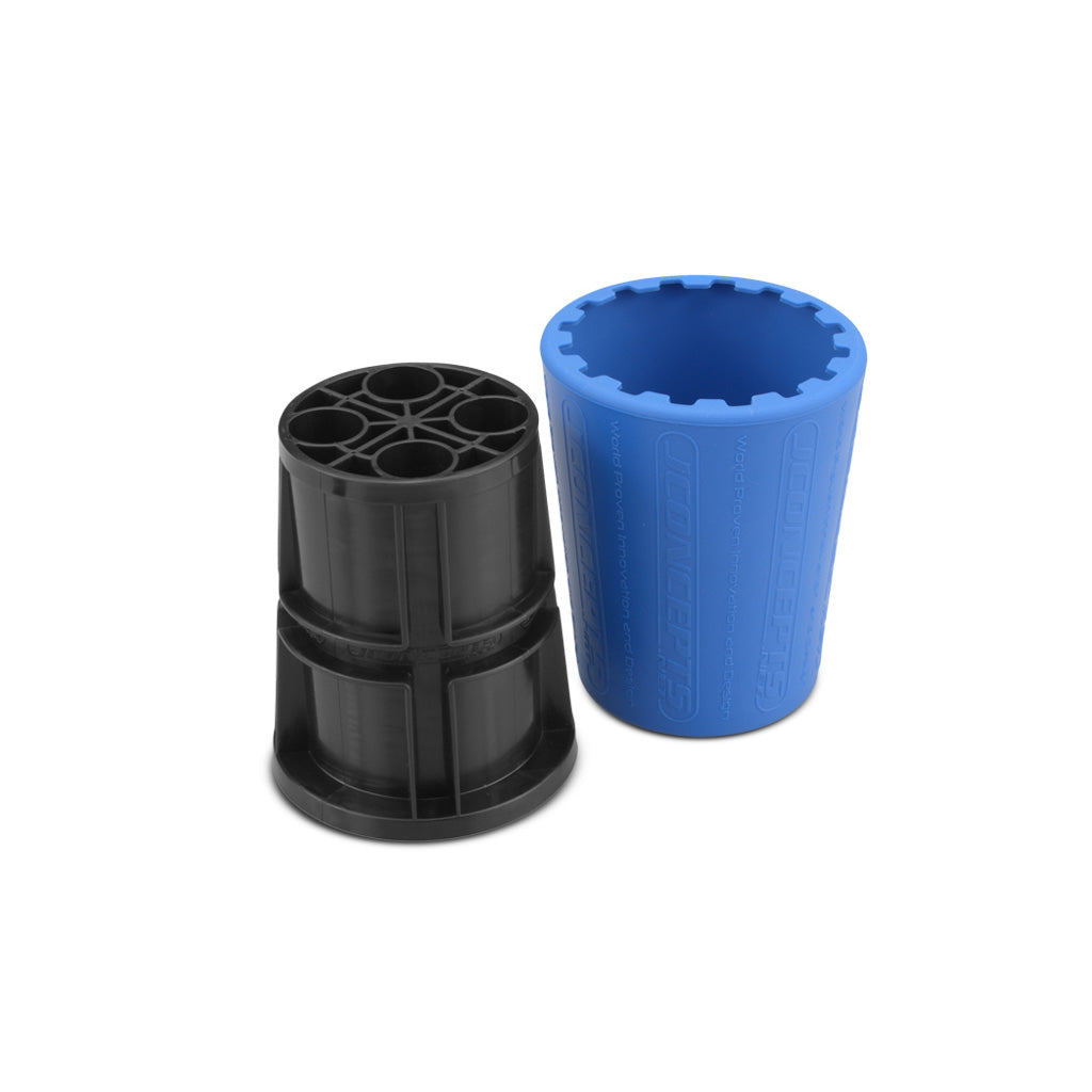 Exo - 1/10th Shock Building Stand and Cup-Black-Blue - JC2371B