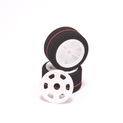 CONTACT RC - 1/12 Oval/Mini/Supastox (K Drive) Rear 37sh, 51mm diameter - JM37G (1pair) Wheel & Tyre Set Pre-Glued