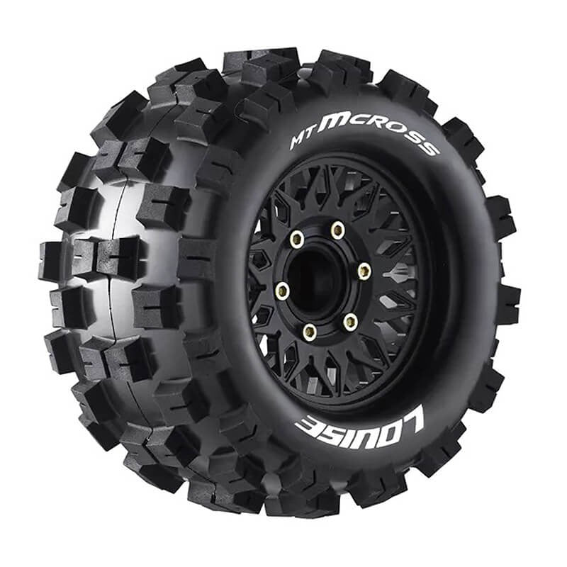 LOUISE RC - MT-MCROSS REMOVABLE HEX 1/10th Truck Wheels & Tyres 12,14,17MM 0"& 1/2" OFFSET - L-T3274SX