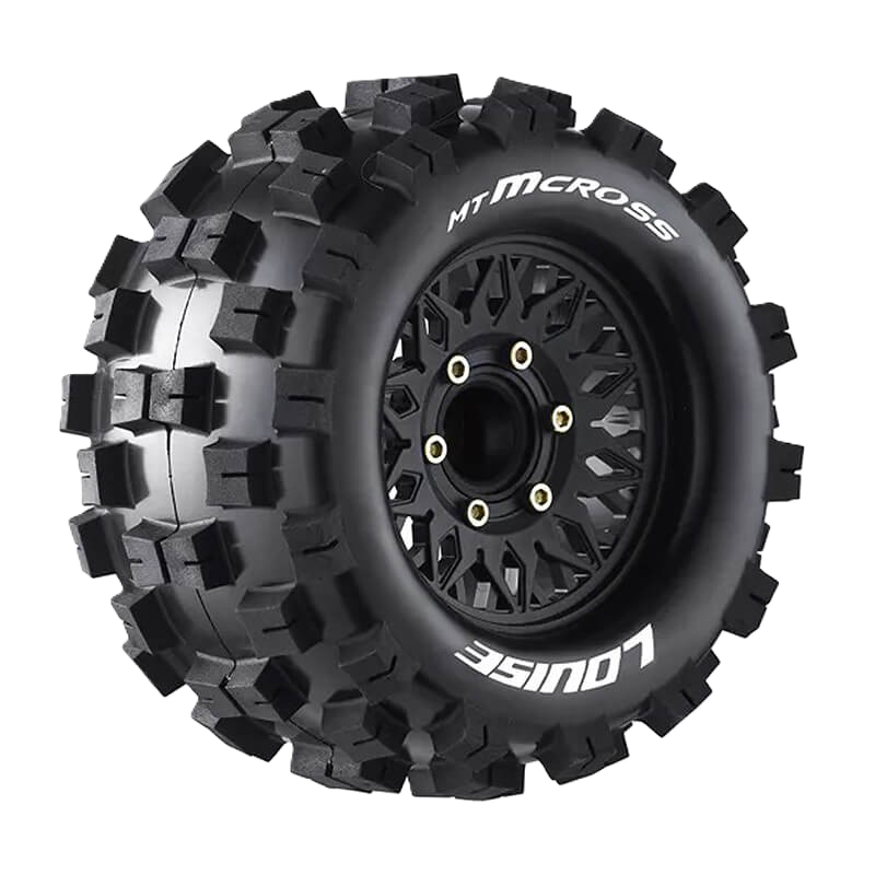 LOUISE RC - MT-MCROSS REMOVABLE HEX 1/10th Truck Wheels & Tyres 12,14,17MM 0"& 1/2" OFFSET - L-T3274SX