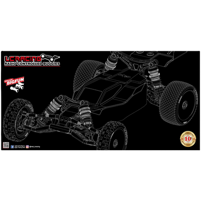 LC Racing - 10 Year Anniversary – Limited Edition - BHC-1 black pit mat (100cm x 50cm) - LCA005