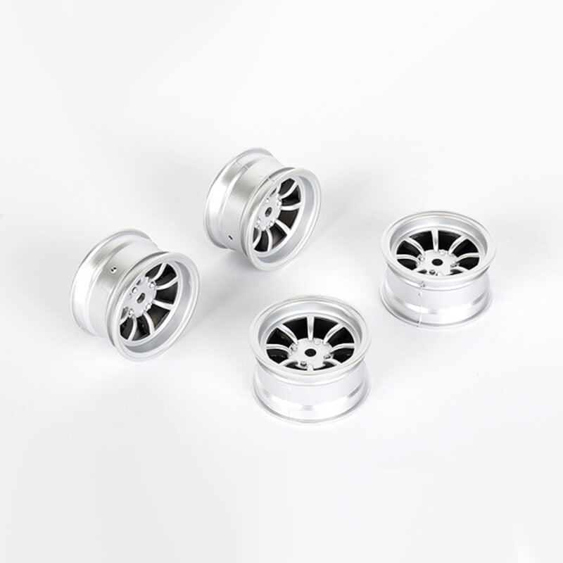 Louise - 8 Spoke Wheels (4.0mm Offset) (Chrome) 4pcs Fits MTC, M-Chassis & TT01E Euro Truck - LNBA263