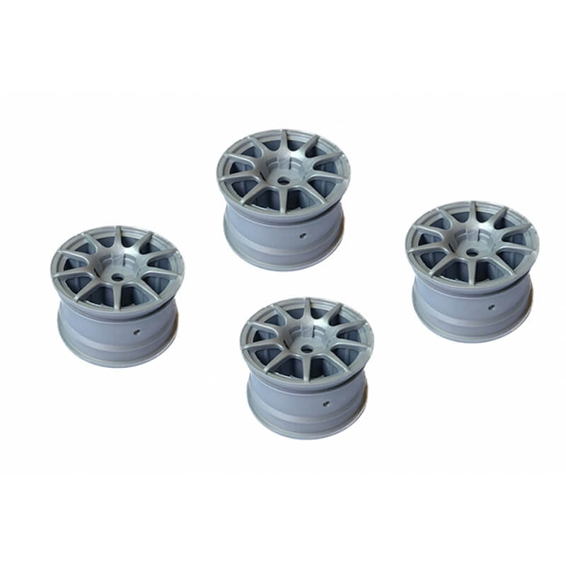 Louise - 10 Spoke Wheels (1.0mm Offset) (Grey) 4pcs Fits MTC, M-Chassis & TT01E Euro Truck - LNBA388