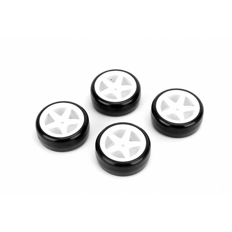 LOUISE RC - 1/10 Scale RC CAR Wheel & Tyres 5 SPOKE (Drift Tyres) White 26MM 4PCS (Offset-0MM) - LNHA437 (Fits Cars Such as Tamiya TT02)
