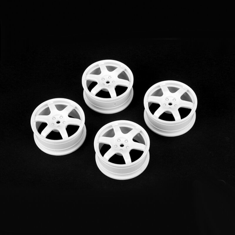 LOUISE RC - 1/10 Scale RC CAR Wheel 6 SPOKE WHEEL WHITE 26MM (Offset-0MM) - LNHA452 (Fits Cars Such as Tamiya TT02)