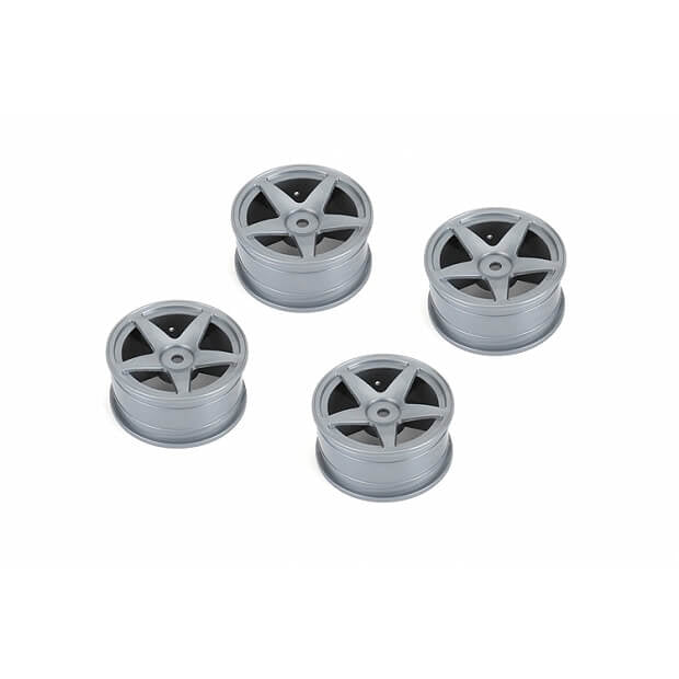 LOUISE RC - 1/10 Scale RC CAR Wheel 5 SPOKE WHEEL GRAY 26MM (Offset-0MM) - LNHA480 (Fits Cars Such as Tamiya TT02)