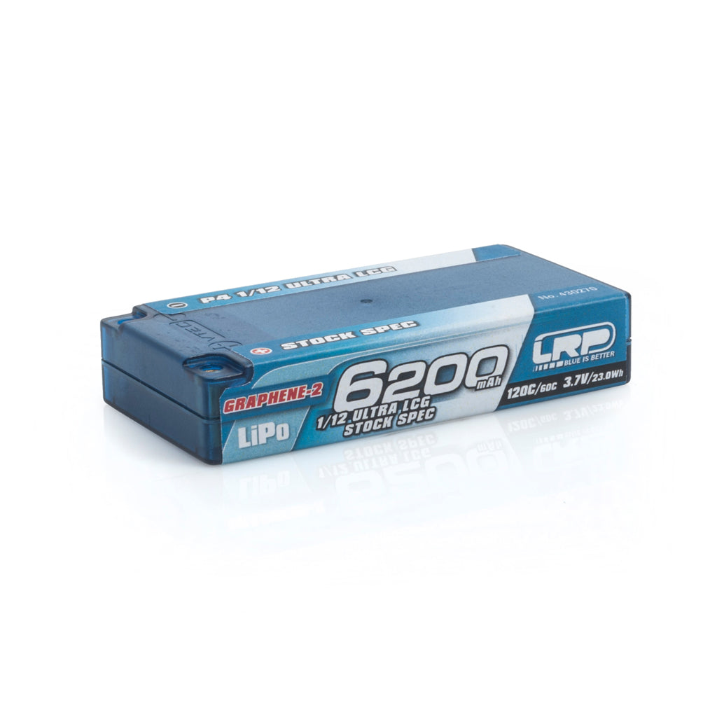 LRP - LiPo LiHV 6200mAh 1S Battery 3.8V (L93mm x W47mm x H18.5mm Shorty) LRP430270 (Ideal for 1/12th Racing)