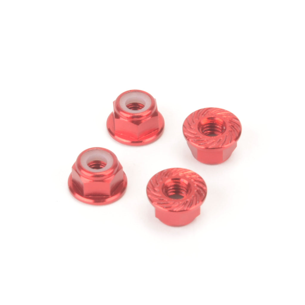 Monkey King RC - M4 Alloy Serrated Nyloc Nuts - Red - 4pcs - MK5485R