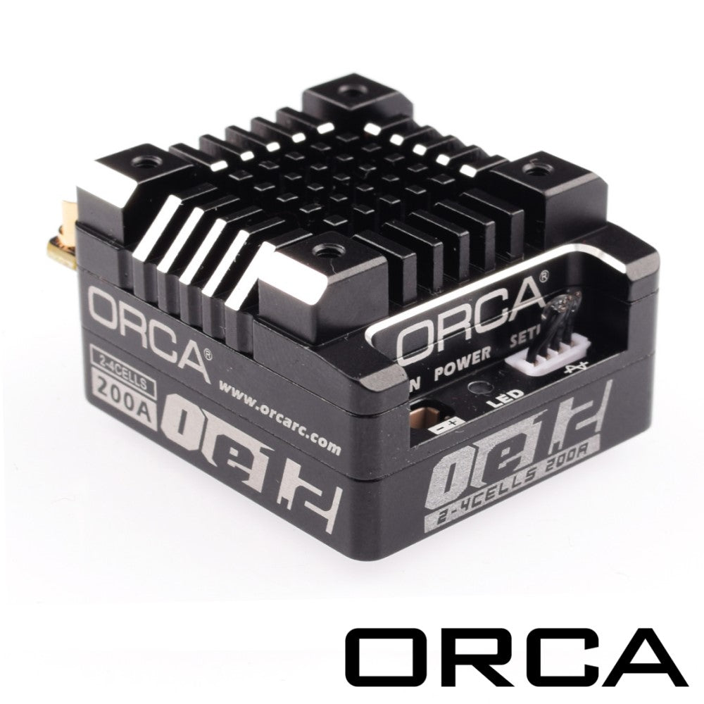 ORCA - OE1.2 – 200A 2-4S Brushless electronic speed controller (Black) 2-4S 1/8 - 1/10 to 1/12 ESC - OR-ES22OE12-4C
