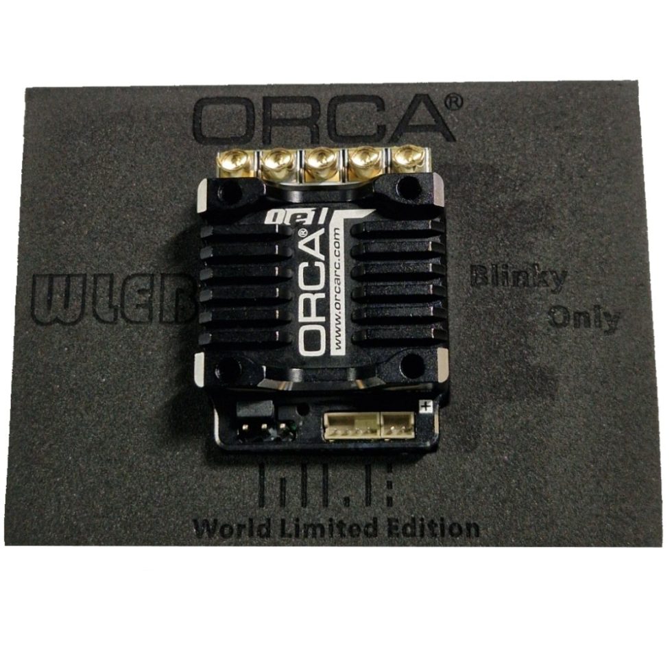 ORCA - OE1 WLEB Blinky – competition spec electronic speed controller ESC (Black) 2S Stock - OR-ES25OE1WLEB