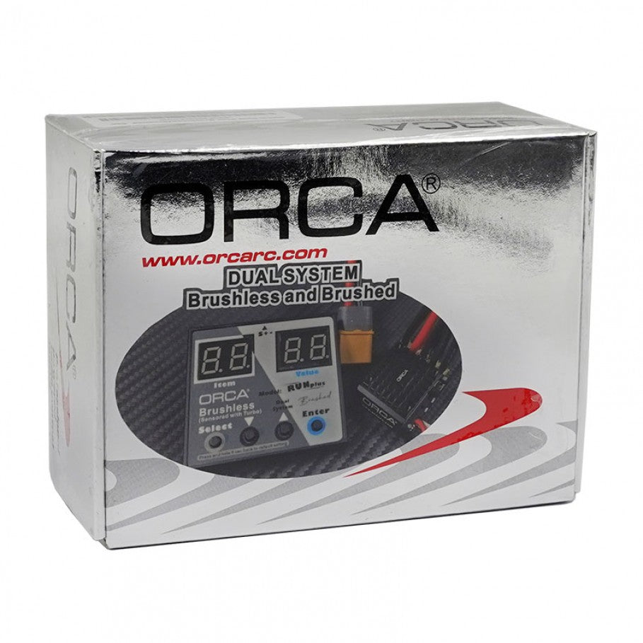 ORCA RunPlus – 80A Brushed or Brushless ESC & Program card (6-12.6V or 2-3S Lipo) (1/10th to 1/12 Vehicles) OR-ES23RUNPLUS