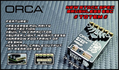 OR-ES22TOTEM2S - ORCA Totem 2S 100A – Blinky Pro Brushless ESC (Great for 25.5T Brushless Mini) (1/12 to 1/10th)