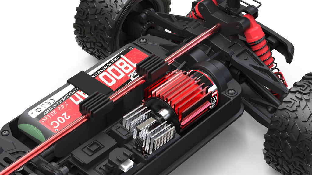 PD RACING - TK16 Brushed Truck 1:16 SCALE READY TO RUN WITH 2S LIPO (22mph) - PD303T (With LED lights)