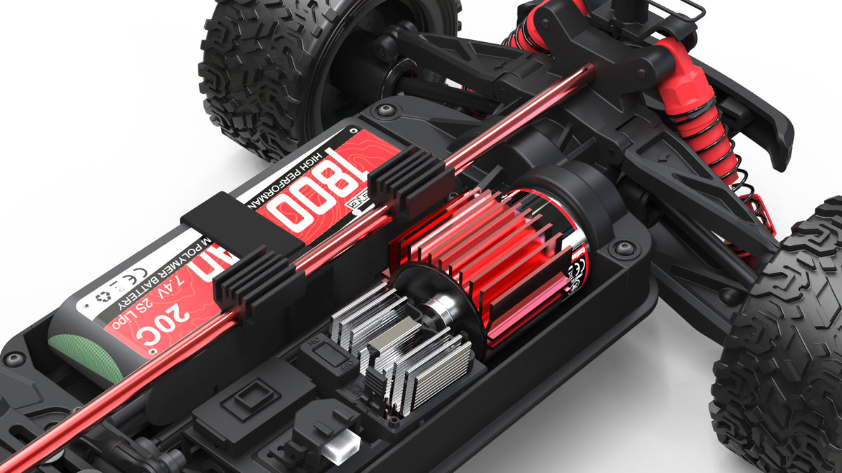 PD RACING - TK16 Brushed Truck 1:16 SCALE READY TO RUN WITH 2S LIPO (22mph) - PD303T (With LED lights)