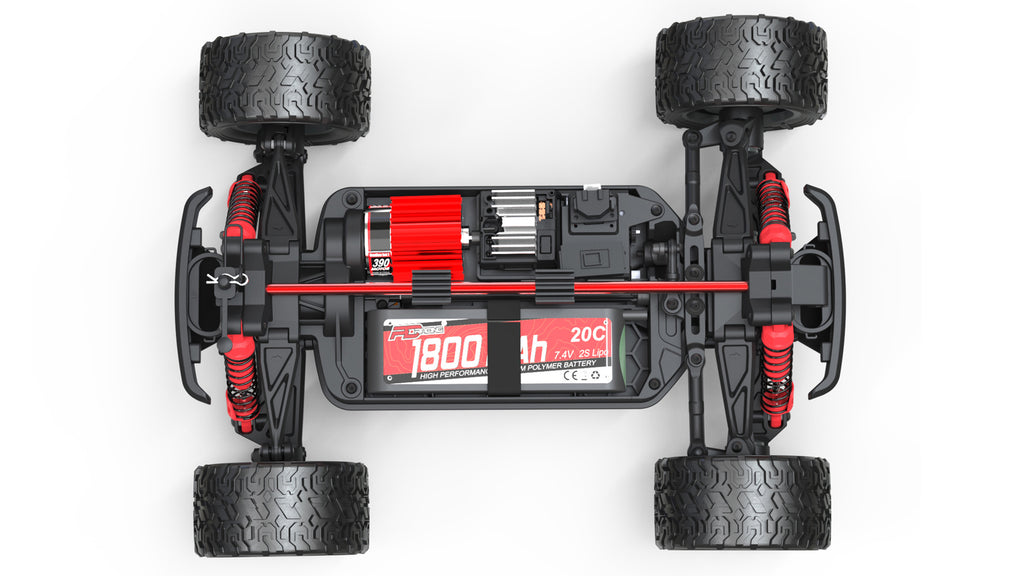 PD RACING - TK16 Brushed Truck 1:16 SCALE READY TO RUN WITH 2S LIPO (22mph) - PD303T (With LED lights)