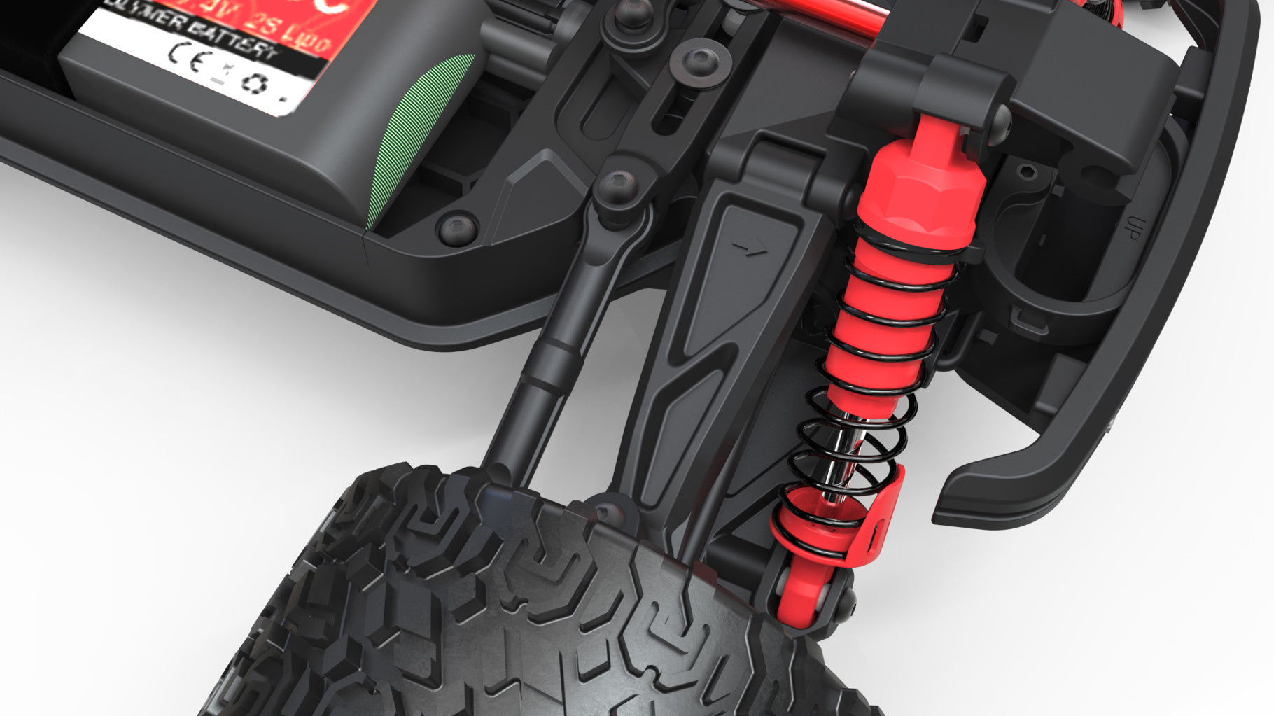 PD RACING - TK16 Brushed Truck 1:16 SCALE READY TO RUN WITH 2S LIPO (22mph) - PD303T (With LED lights)