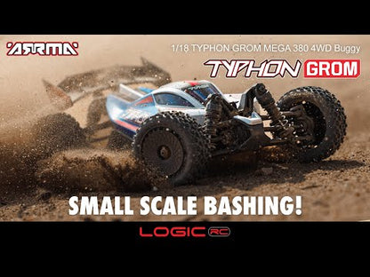 ARRMA - 1/14 TYPHON GROM MEGA BUGGY 4X4 RC RTR w/ Battery & Charger (Blue) - C-ARA2106T1