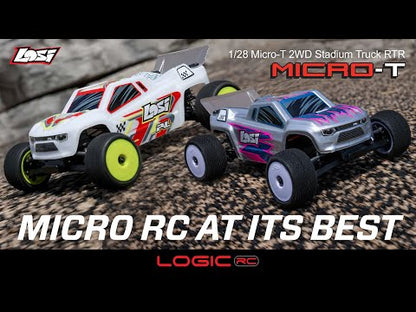 Losi - 1/28 Micro-T 2WD Stadium Truck RTR Silver (1/24th Class) - (Radio, Battery & Charger Included) C-LOS-1392T2